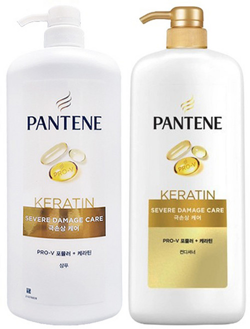 팬틴 극손상케어 샴푸 1200ml 1개 + 컨디셔너 1200ml 1개, 팬틴 극손상케어 대용량 1200ml 샴푸+컨디셔너, 1.2L