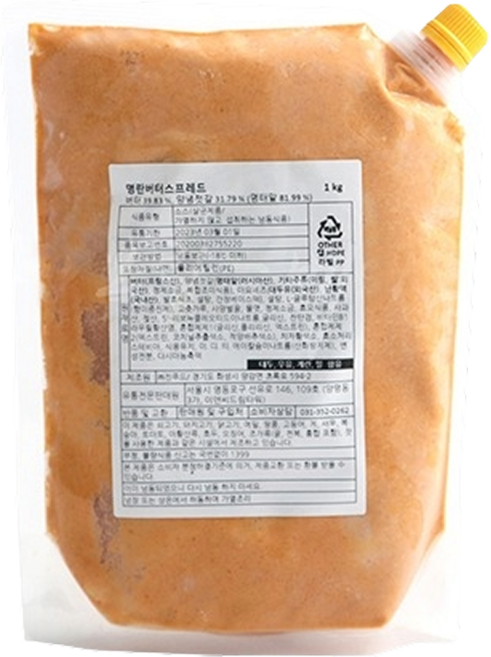[아이스박스+드라이아이스포함] 마루비시 명란버터 스프레드 냉동, 1kg, 1개
