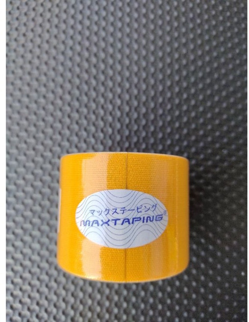 MAXTAPING 肌內效運動貼布 高伸縮性 獨特波浪膠設計 防潑水 黃橘色 TM702R, 1個