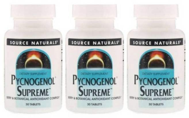 소스네추럴스 Source Naturals Pycnogenol Supreme 소스 네추럴스 피크노제놀 슈프림 30정 3병, 1개