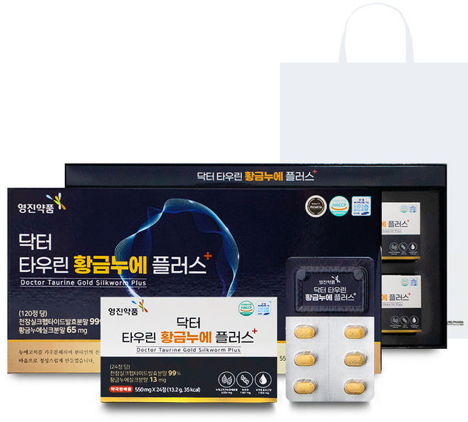 영진약품 닥터 타우린 황금누에 플러스 550mg x 120정, 1박스, 120회분