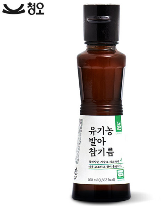 [구수함愛] 유기농 발아 참기름 160ml, 단품
