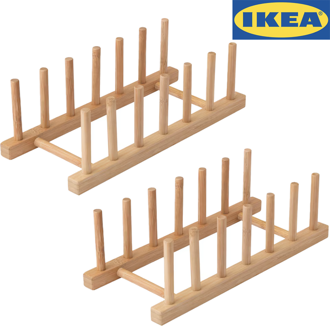 이케아 대나무 접시꽂이 오스트비트, 2개, 내추럴