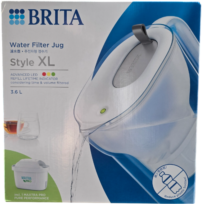 브리타 스타일XL 그레이 3.6L 정수기 + 기본필터1개 PG0102