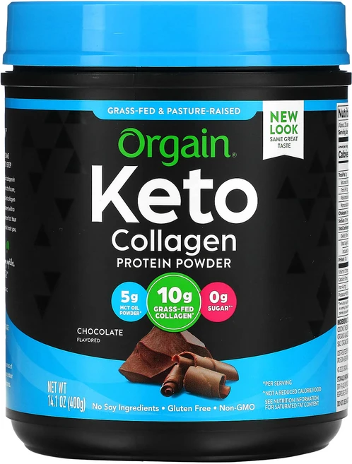 Orgain 케토 케토제닉 콜라겐 단백질 분말 MCT 오일 함유 초콜릿 맛 400g(0.88lb), Orgain케토케토제닉콜라겐단백질분말MCT오일함유초콜릿, 400g, 1개 - 쿠팡