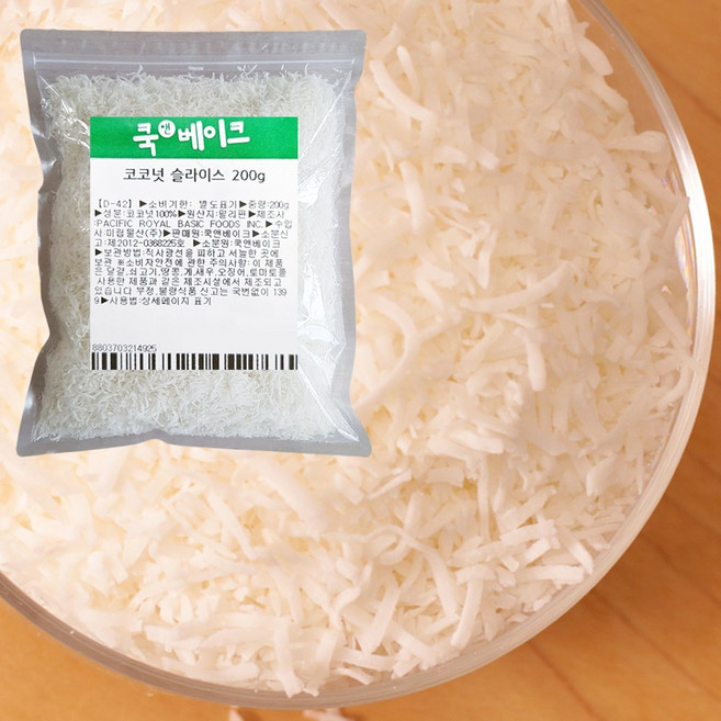 쿡앤베이크 질좋은 코코넛 슬라이스, 200g, 1개
