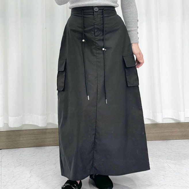 여성 카고스커트 카고 스커트 여름 바스락 포켓 a라인 빅사이즈 카고치마 치마 a라인스커트 여성카고치마 벨트카고스커트 카고롱스커트 캐주얼 롱스커트 하이웨스트 트임 편한a라인 고급감