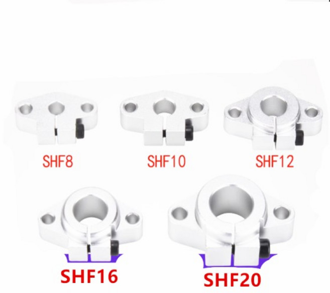 1-4X SHF8 SHF10 알루미늄 선형 막대 레일 샤프트 지원 8mm 10mm 12mm 16mm CNC 라우터 XYZ 테이블 3D 프린, SHF25 2PCS, 1.SHF16 2PCS