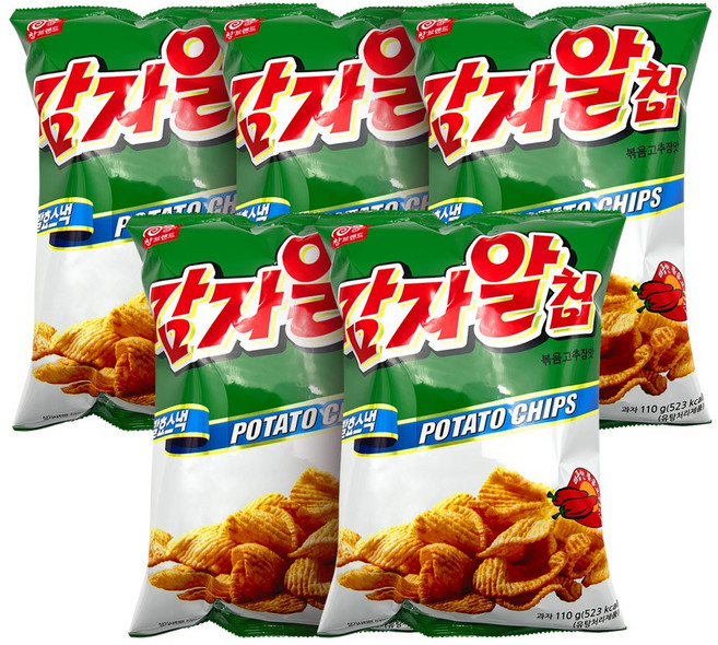 감자알칩 110g 스낵 과자 사무실간식 안주거리, 5개