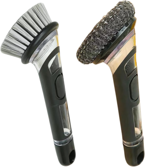 Mirsh 다용도 세제 일체형 수세미 세척솔, 2개, 그레이+아이언