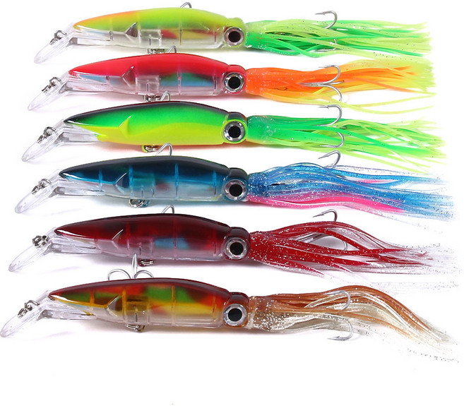 리얼 새우루어 야광 쉬림프 미끼 에기 8종 풀세트 바다 민물 양용 오징어 한치 낚시용, 1박스, 40g, 혼합 색상