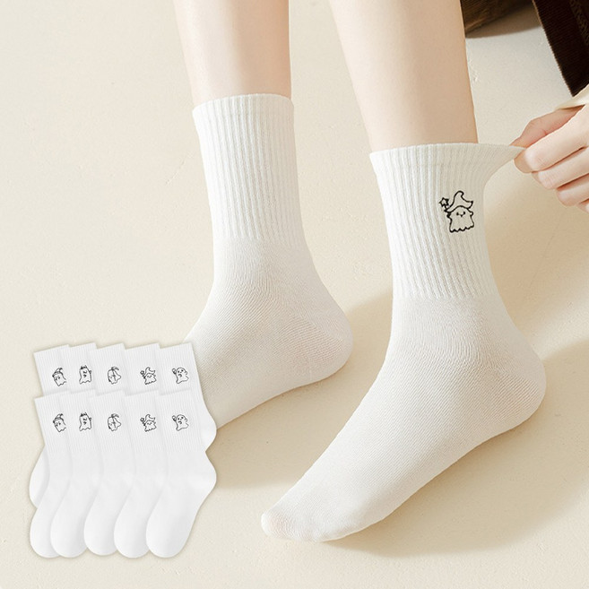 애플민트 여성 중목 양말 귀염뽀짝 꼬마유령