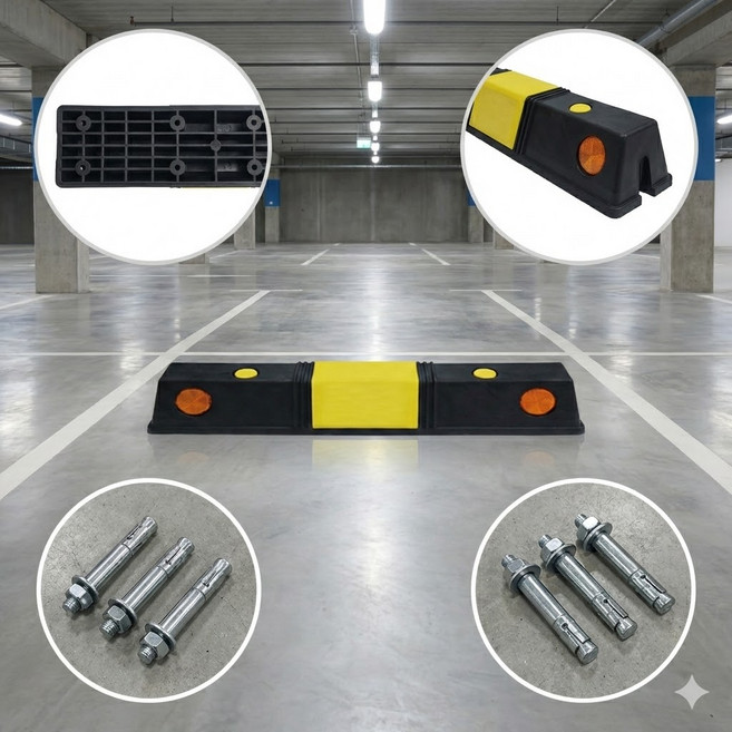 JS 국내산 PP 고무 카스토퍼 친환경 주차장 블럭 주차스토퍼 안전바 주차턱, 3-4 고무 카스토퍼(실속형), 1개