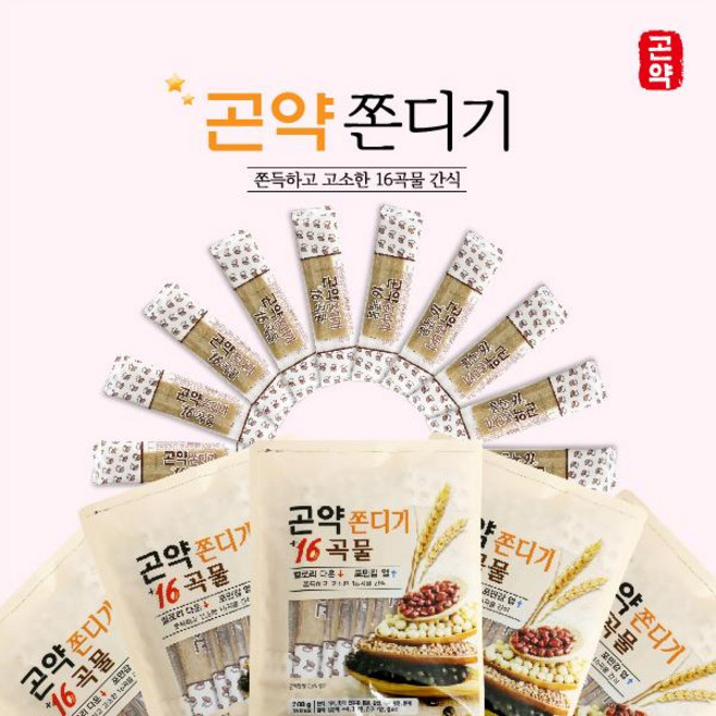 16가지 곡물과 곤약을 함유한 곤약쫀디기 10봉(100개입), 200g