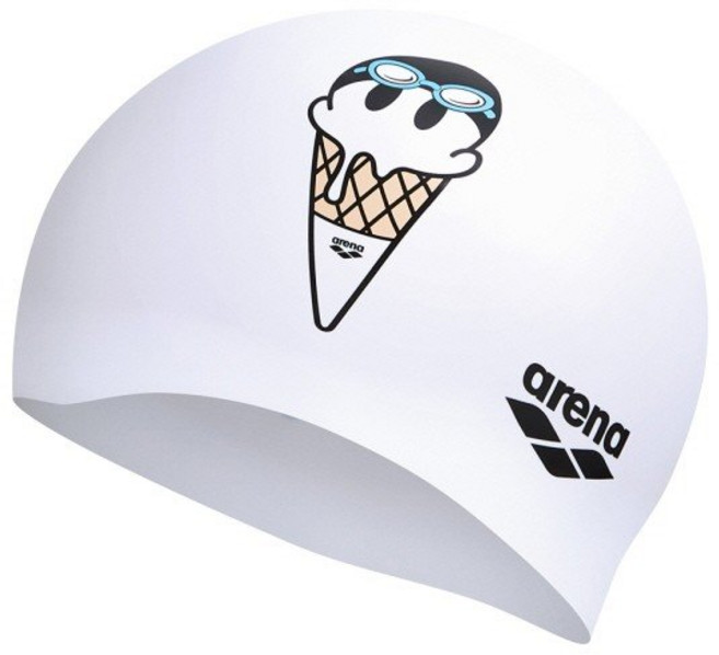 아레나 vs 귀여운 수영모 아이스크림 실리콘수모 A4AC1AC15 WHT 수모 수영모자, 1개, 화이트