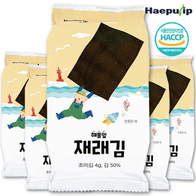 [직영점] 천연소금을 사용한 갓 구운 해풀잎 도시락김(4gx30봉) 선물세트, 1개