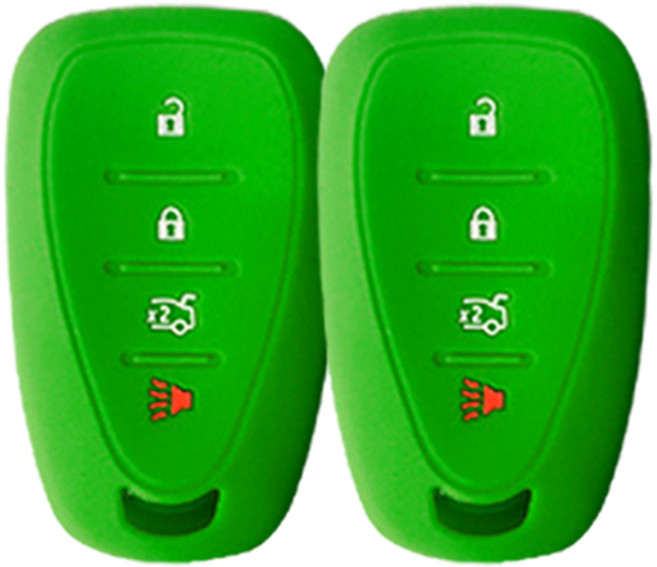 쉐보레 말리부 (호환가능) 4버튼 실리콘 스마트키케이스 1+1, 그린, 2개
