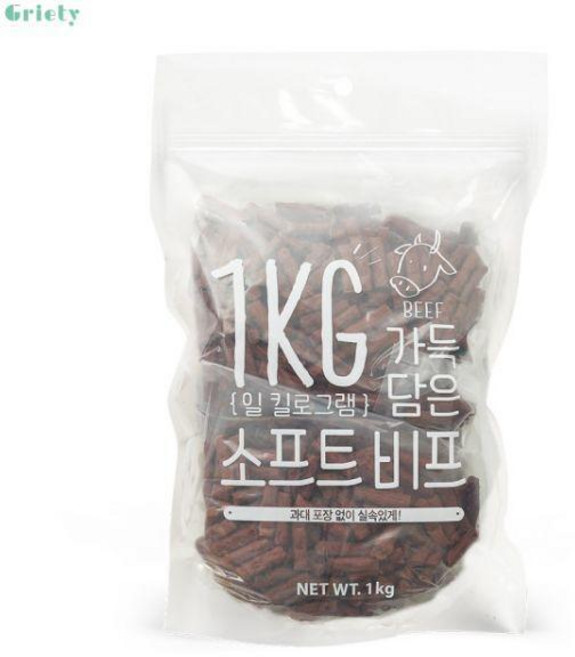 테온셀 슈퍼츄 가득담은 대용량 소프트 소고기 져키 강아지간식 진짜1kg, 1개, 1kg