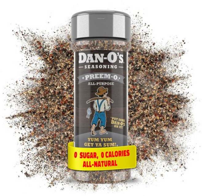 DanO's 바베큐 시즈닝 가루 단오스 매운 양념 8.9온스 병 윙 버거 패티 채소 등용 무설탕 제로 칼로리 이 블렌드를 사용하여 마리네이드 드라이 러브 소스를 만드세요, 프리임-O, 2.5 온스 (1개 팩), 252g, 1개