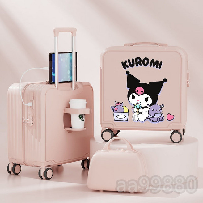 庫洛米卡通行李箱 學生款 萬向輪拉桿箱 可登機密碼箱