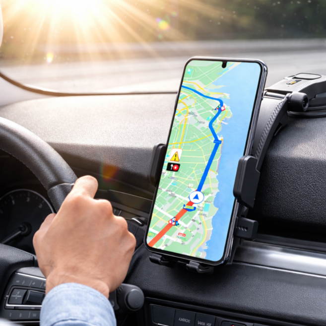 젠토 고온보호 로우마운트 차량용 핸드폰 거치대 대시보드 흡착식 자외선 차단, 블랙, 1개