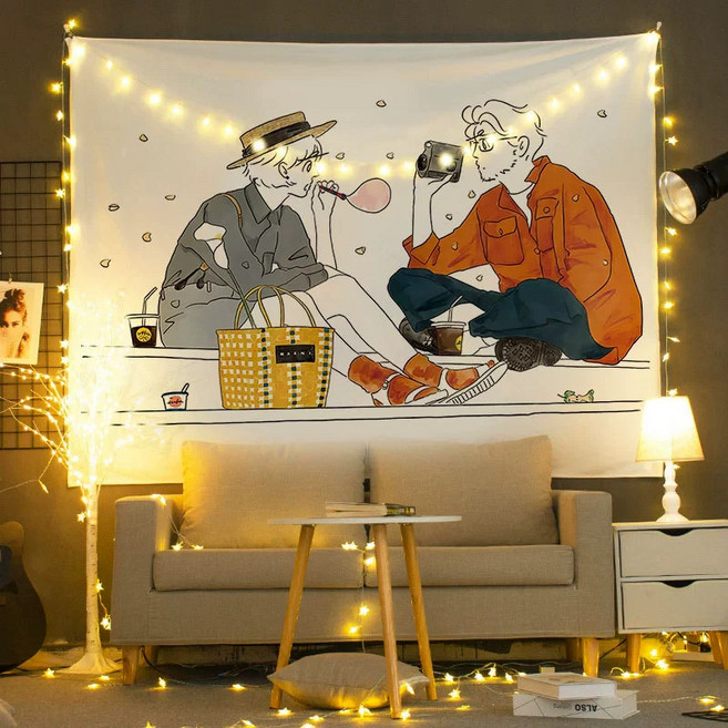 앨오앤지 연인 감성 패브릭 포스터, 가을피크닉