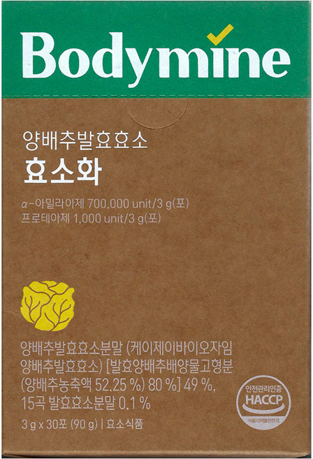 바디마인 양배추 발효효소 3g x 30포, 0.9595401317688526