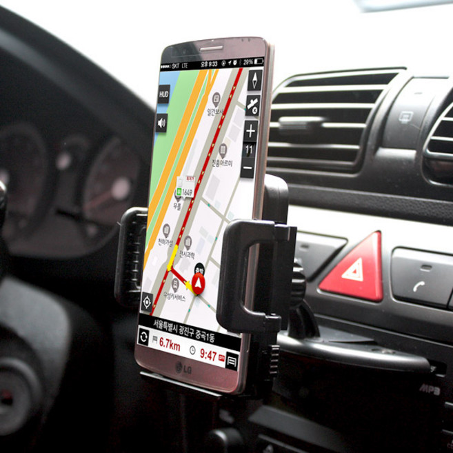 차량용 CD슬롯 스마트폰 거치대, 1개, 블랙