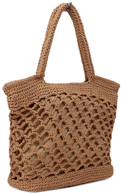 가벼운 코튼 뜨개 가방 면 니트백 지퍼 토트백 숄더백