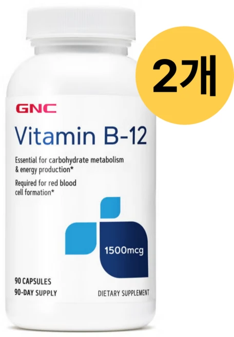 지엔씨 GNC 비타민 B12 1500mcg 90 캡슐, 2개, 90회분 - 쿠팡