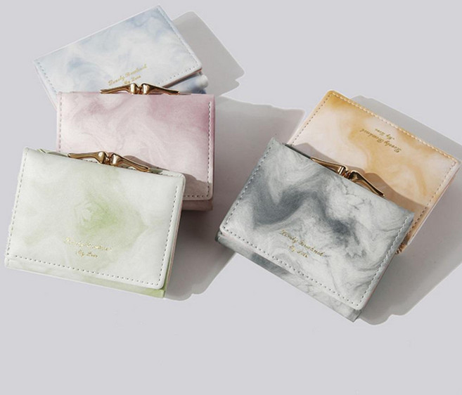 위드라온 뉴 마블링 3단 접이식 카드 동전 반지갑 지폐 지갑