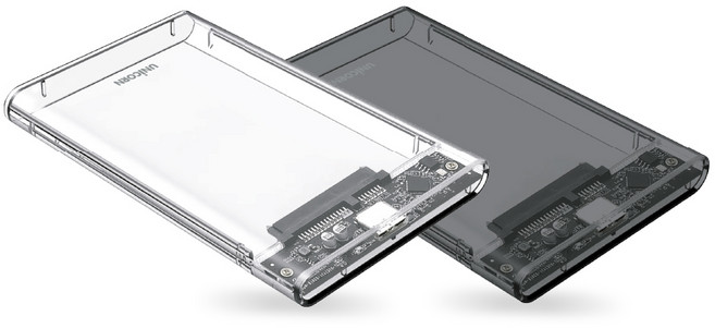유니콘 USB3.2 Gen1 5G속도 2.5 HDD SSD 외장하드케이스 HD-8000G, HD-8000G(투명), 1개