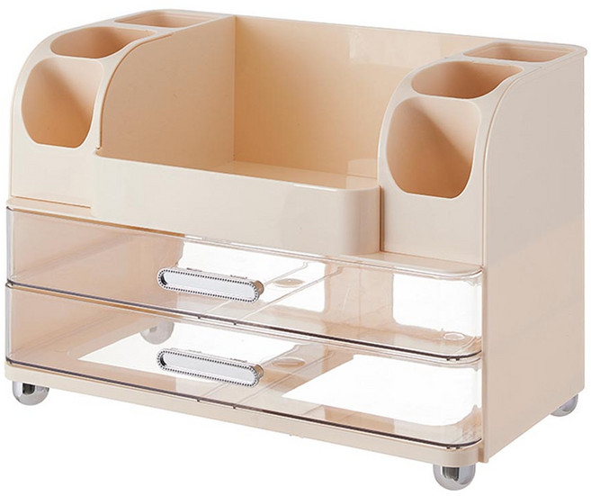 탑이지몰 서랍있는 다용도 화장품 정리함, 아이보리, 1개