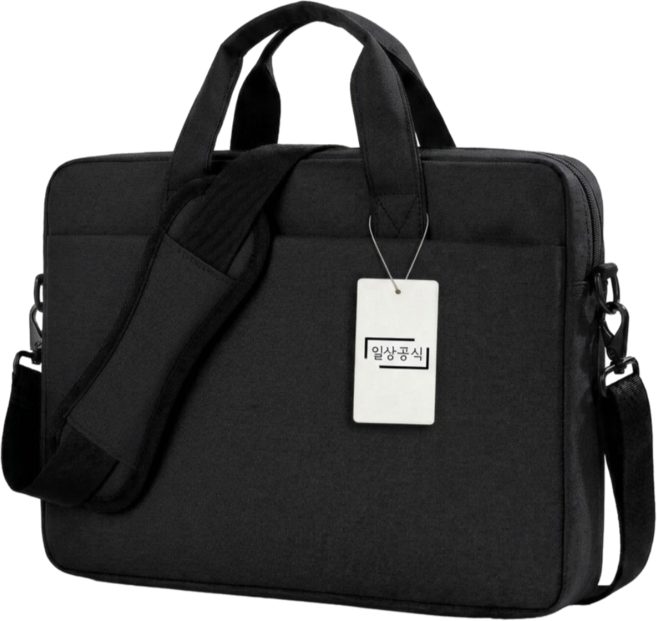 일상공식 심플 대용량 노트북 가방, 블랙, 1개