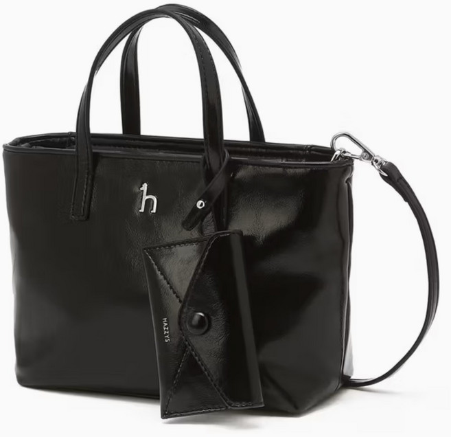 헤지스 블랙 퍼피 로고 토트겸 숄더백 S