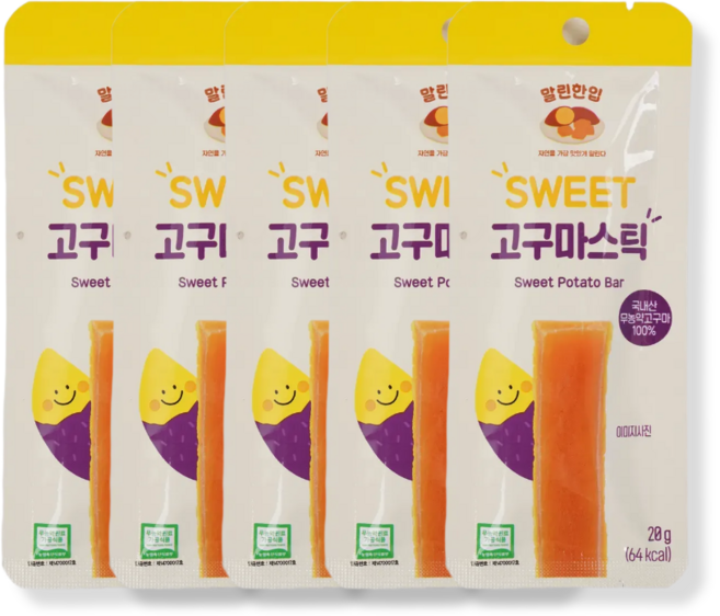 말린한입 무농약 국산 SWEET 고구마스틱, 5개, 20g