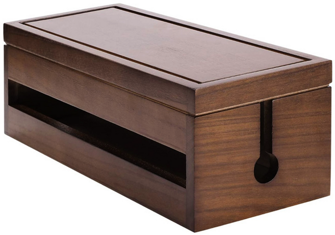 리빙로드 케이블 전기선 나무 멀티탭 정리함, 우드, 1개