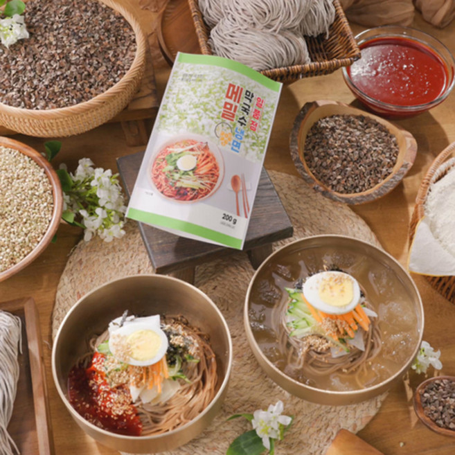 강원도 춘천식 메밀막국수 냉모밀 소바 냉면 비빔 모밀 밀키트 육수 특제양념 10인분, 1개