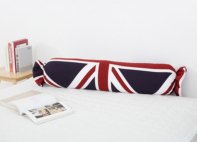 MMC몰 영국기 유니언잭 면 롱쿠션 바디필로우 사탕&캔디 베개 커버 (솜 미포함), 블루