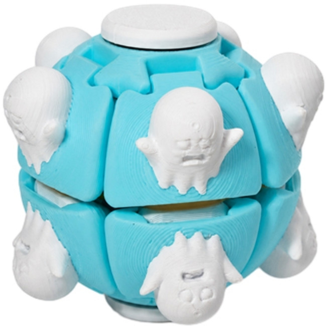 3D列印 按壓陀螺旋轉球 指尖減壓玩具 愛心造型, 幽靈, 1個