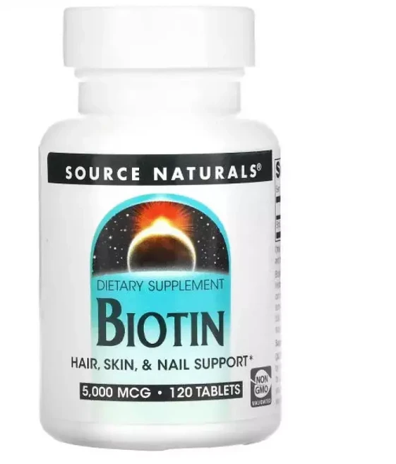소스네츄럴 비오틴 5000mcg 120정 Biotin, 1개 - 쿠팡