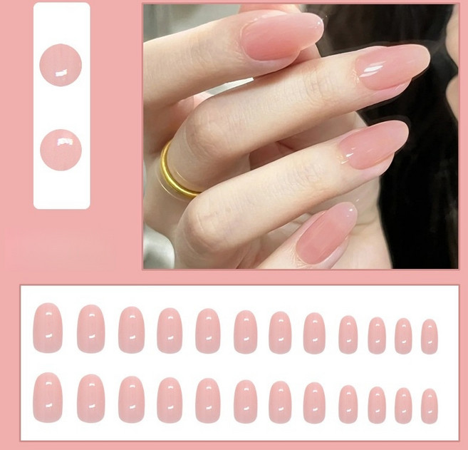 FAINAL SENSE 착용형 인조네일 고급스러운 착용형 인조네일 네일팁 가죽 네일, 1개, 부드러운 파우더 코팅