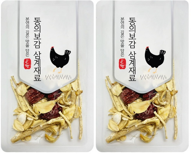 인삼이 들어간 국산 실속 간편 삼계재료 동의보감 삼계탕 재료, 2개, 40g