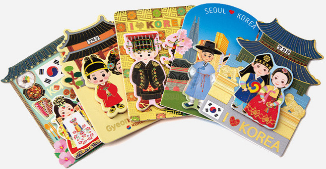 외국인 친구 선물 마그넷 냉장고자석 전통예복 입체자석 5종, 조선대례복