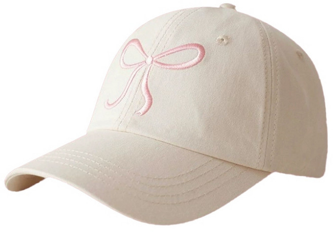 【OniWear】韓系蝴蝶結棒球帽 蝴蝶結刺繡 大頭帽 鴨舌帽 中性 潮帽