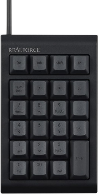 REALFORCE RT1 45g T1UX11 텐키보드 블랙 키 하중 유선 프로그래머블 텐키, NO, NONE
