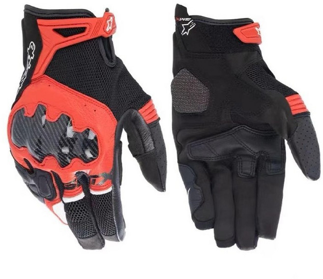 알파인스타장갑 클래식바이크장갑 용품 겨울 여름 드라이빙글러브 라이딩 오토바이, S, 스타 카본 레드