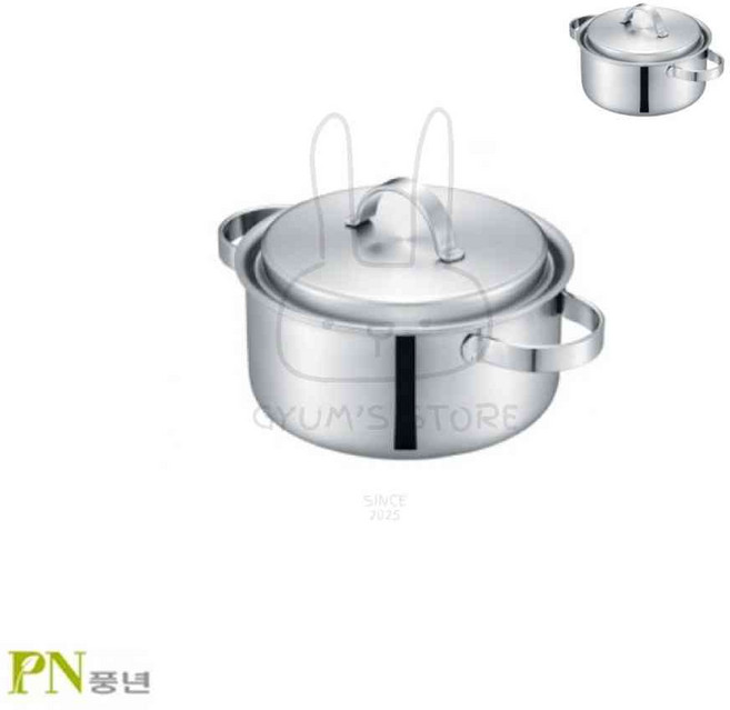 PN풍년 통5중 IH 스테인레스 양수냄비 24CM 가스렌지 찌개 열전도율 조리도구 하이라이트