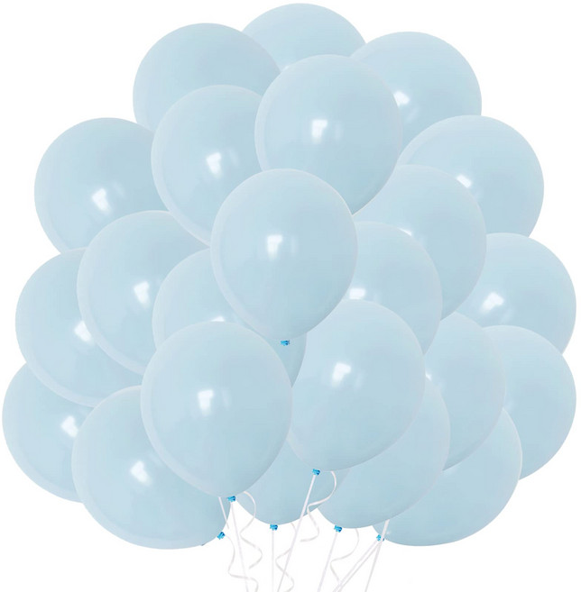 풍선 고무 풍선 장식 파티 생일 10인치 100개입, 1개, Macaron blue