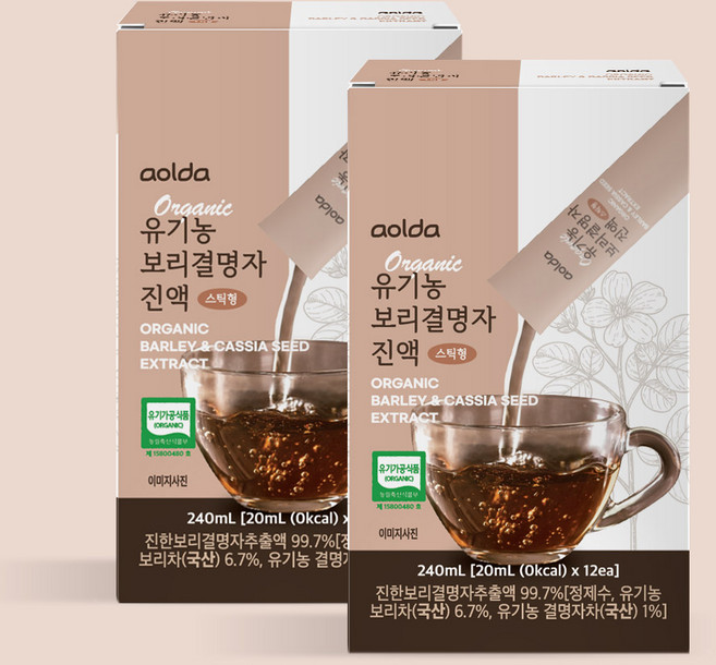 [신제품행사가]유기농 보리 결명자 진액스틱 20ml*12ea, 2개, 24개입, 480ml
